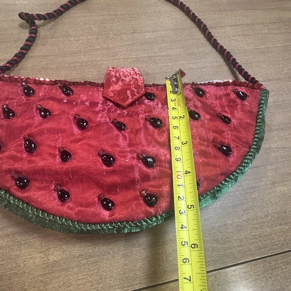 Katherine's Collection Shoulder Bag Womens Medium Red Watermelon Beaded Purse
